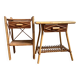 Rattan bedside tables in the style of Audoux Minet.