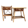 Rattan bedside tables in the style of Audoux Minet.