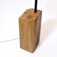 Large 3-light floor lamp in metal, brass and solid wood, 197cm.