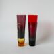 lot de 4 verres Long Drink colorés et texturés Design 1970