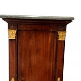 Antique bedside table - napoleon iii column mahogany marble 19th century