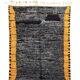 tapis Marocain berbere  Mrirt noir et orange fait main en laine
