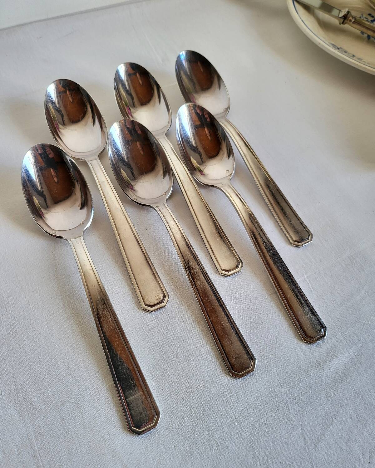 6 Silver-Plated Metal Table Spoons by DAM