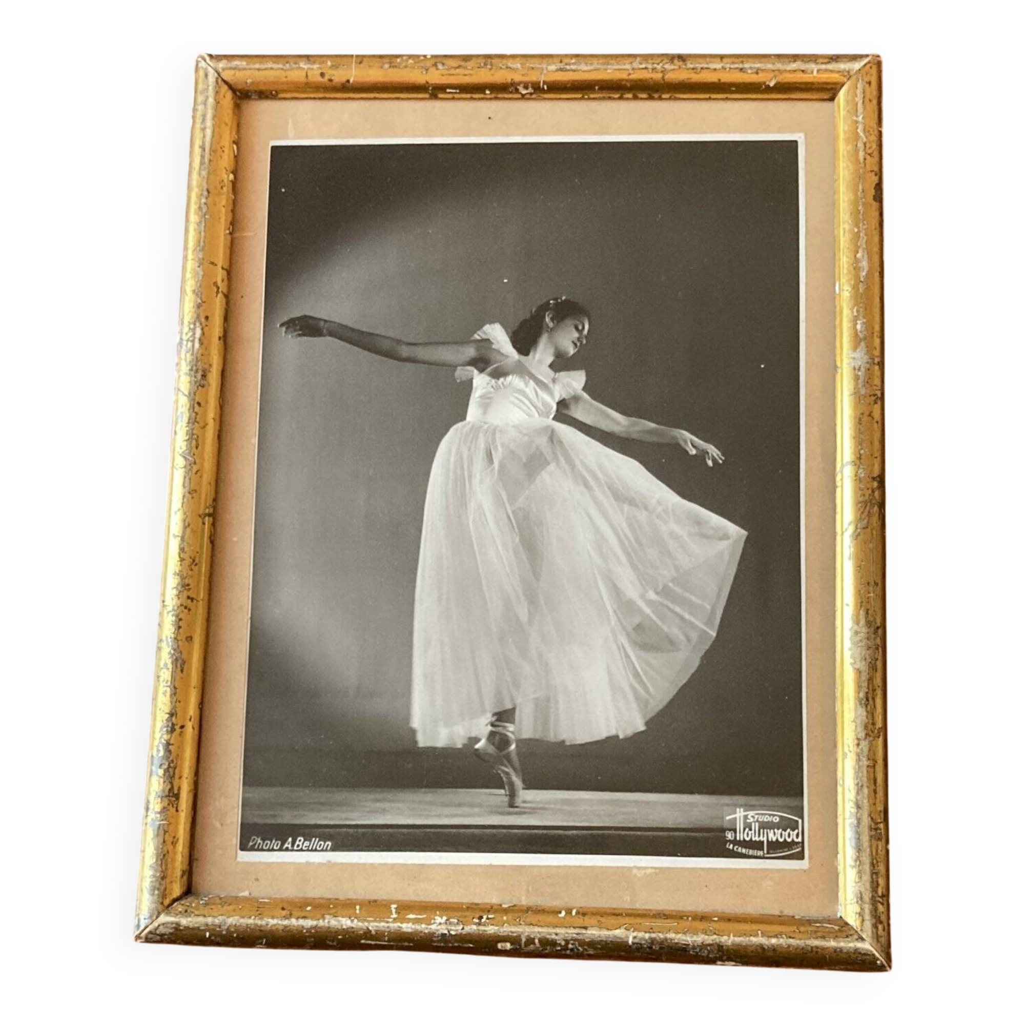 Framed photograph - gold frame - Ballerina, 1950s - Photo A. Bellon, Marseille