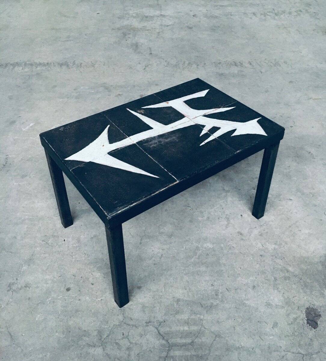 Ceramic Tile Side Table, Belgium, 1960s