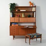 Sideboard with bookcase in teak and mahogany