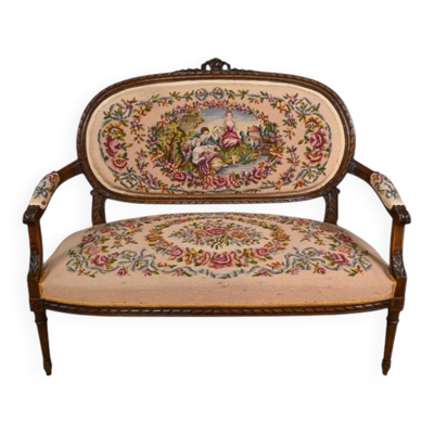 Canapé en hêtre teinté, style Louis XVI -1920