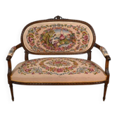 Beech canapé, stained, Louis XVI style - 1920