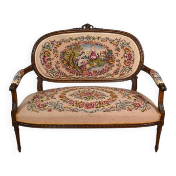 Beech canapé, stained, Louis XVI style - 1920