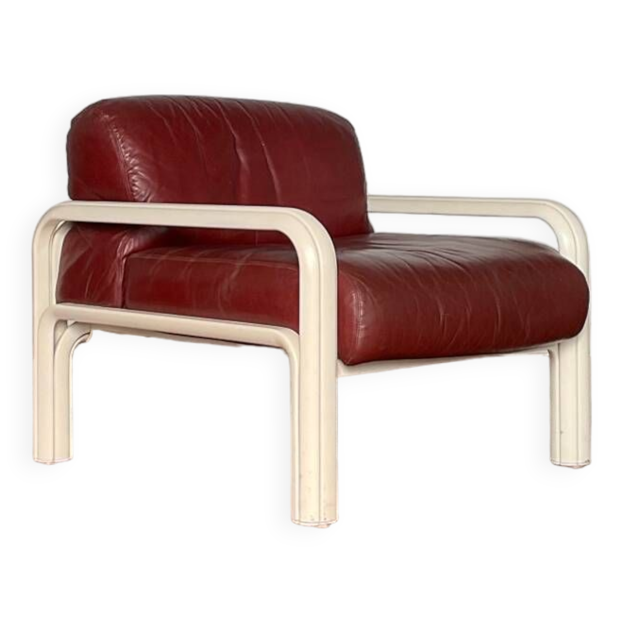 Gaëtana Aulenti armchair, vintage leather, 70s