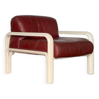 Fauteuil Gaëtana Aulenti cuir vintage années 70