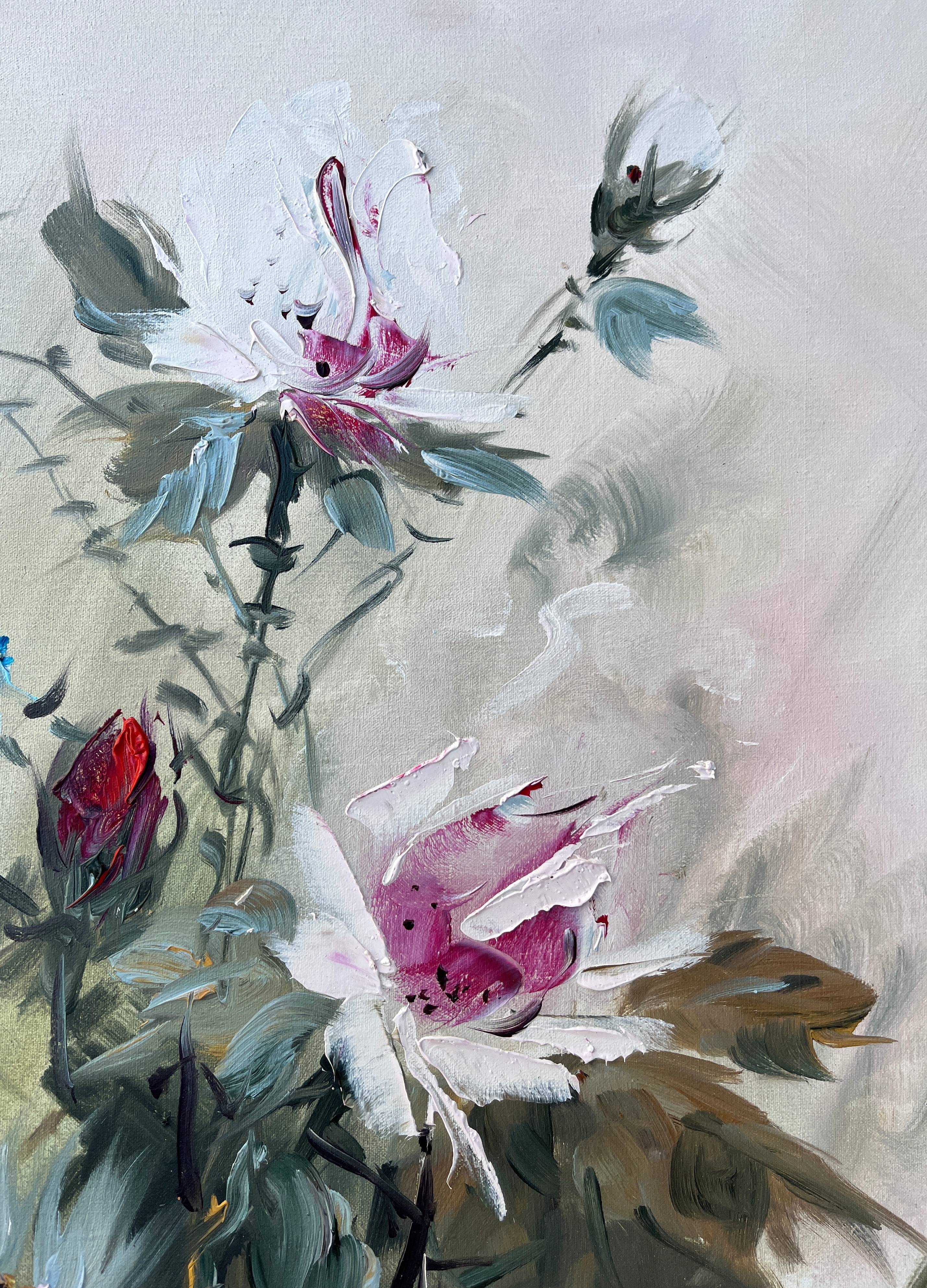 HST painting "Bouquet of wild flowers" signed 20th century