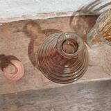 Carafe vintage en verre fumé