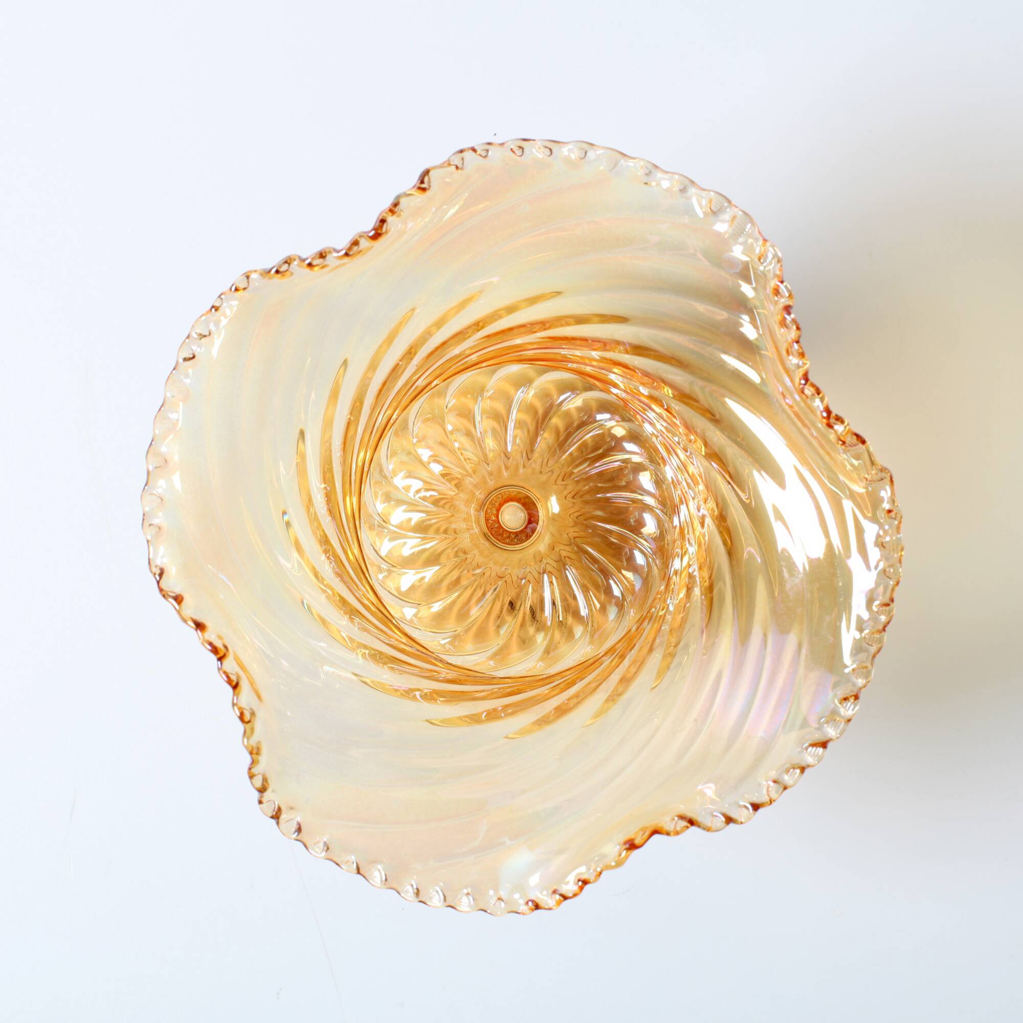 Porte-caddie en verre irisé Plissé / Vetreria Vetrart / Italie / Années 1990