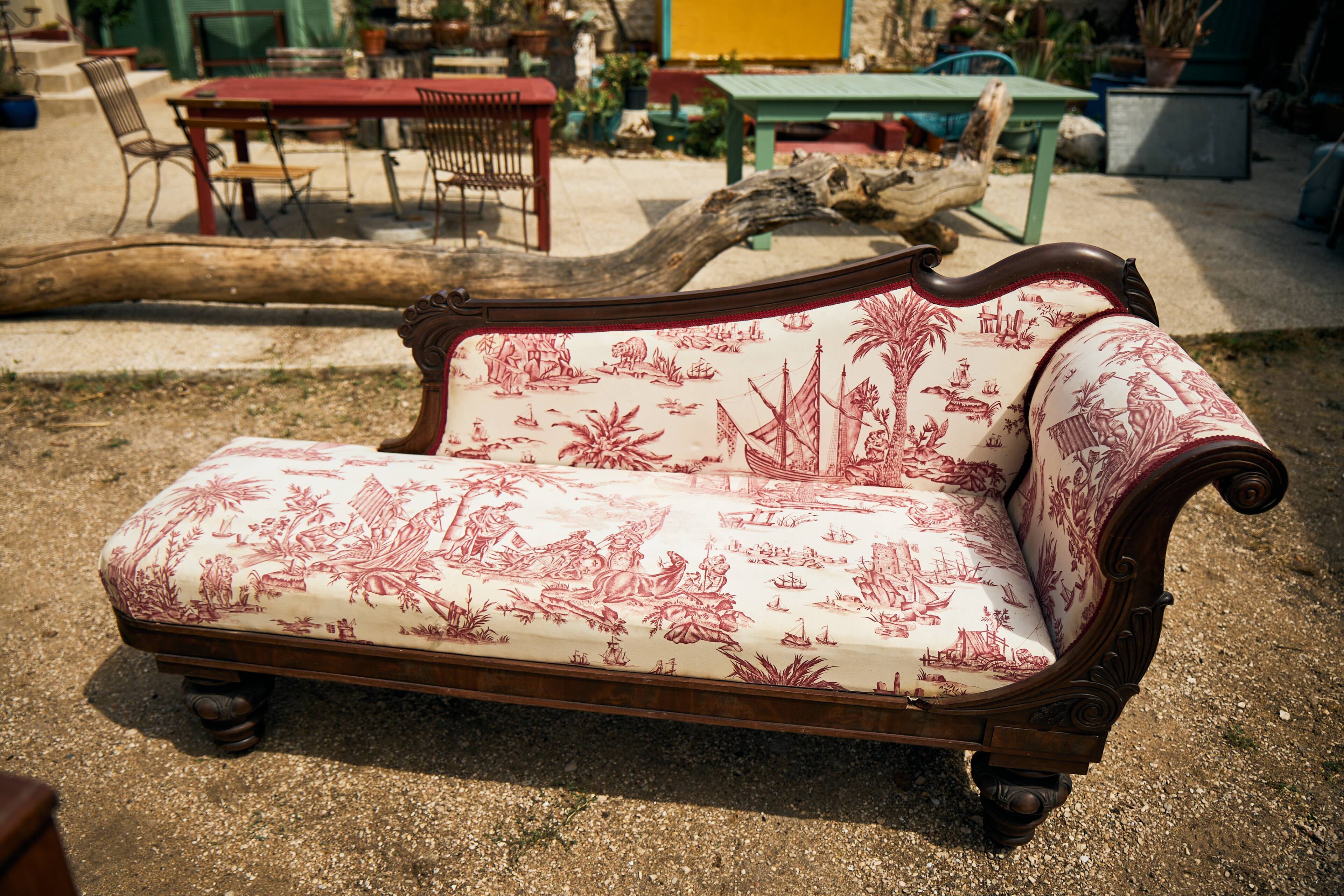 Mahogany meridian Louis-Philippe, origin Villa Le Gaillardin, Noirmoutier