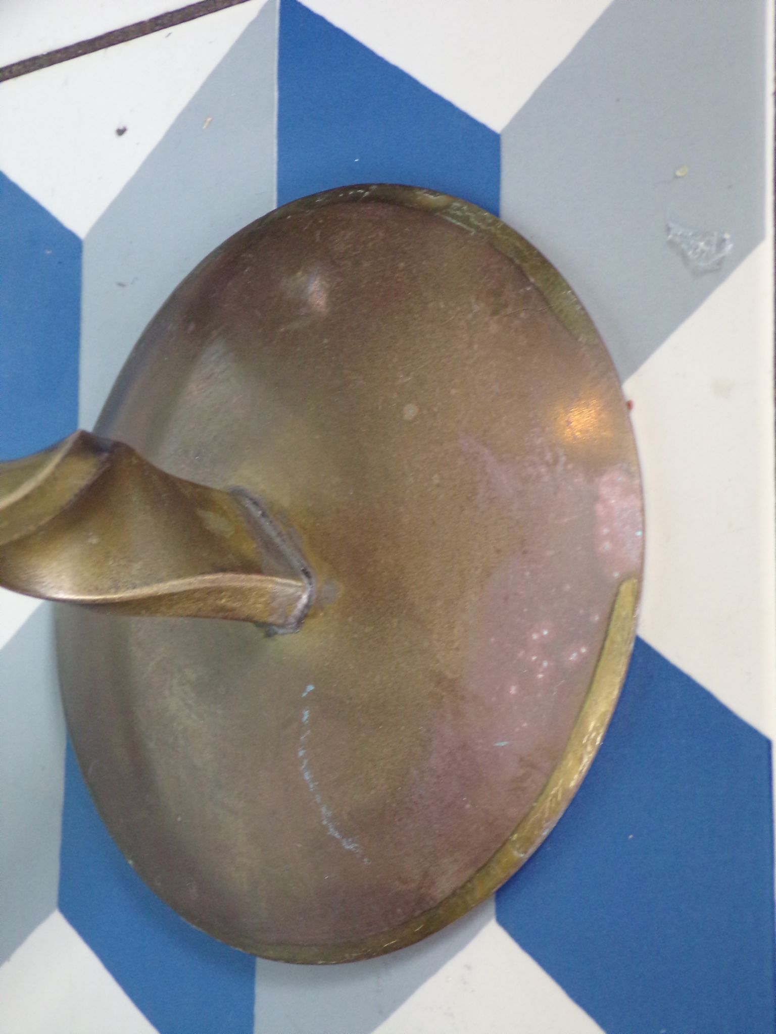 Pair of brutalist bronze candle holders