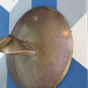 Pair of brutalist bronze candle holders