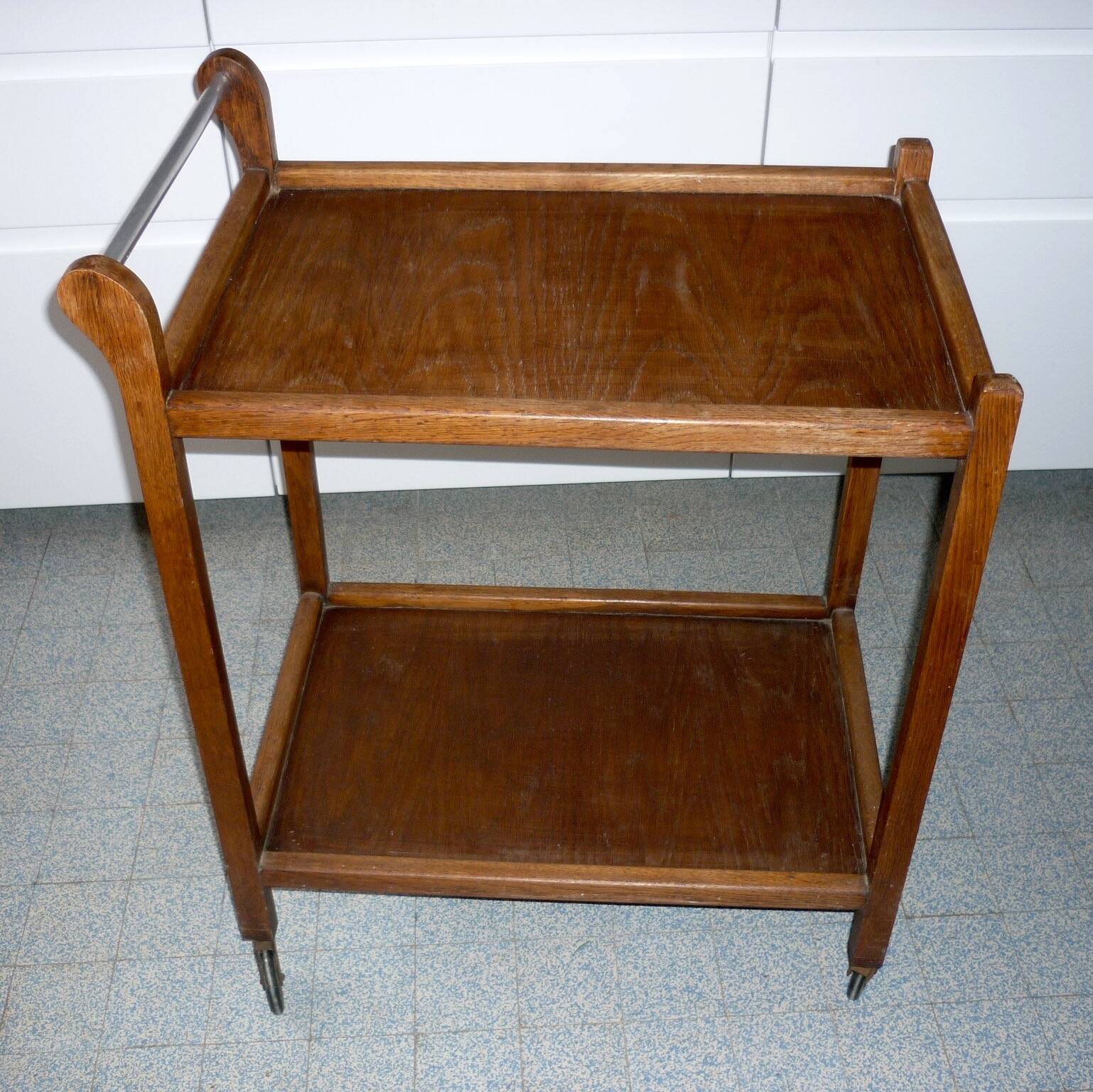 Wooden trolley on wheels 1960