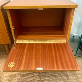 Pair of modernist bedside tables 1960 in teak by MDK Belgium