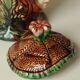 Old Tobacco Pot Janiform Head - Majolica Barbotine 19th Century - Medieval Style