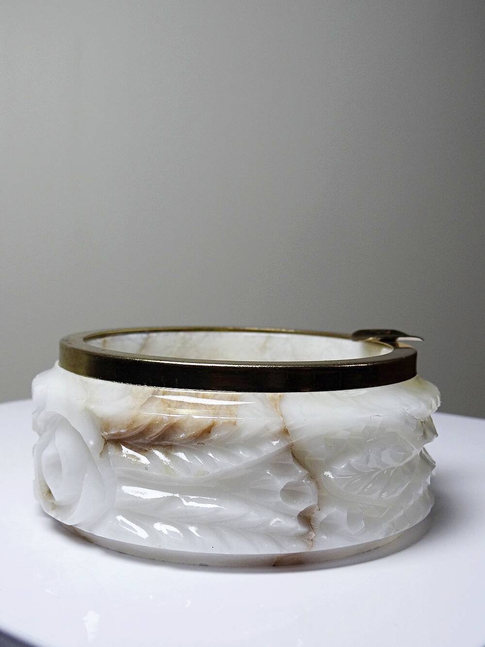 Small alabaster ashtray, vintage Hollywood Regency/Mid Century.