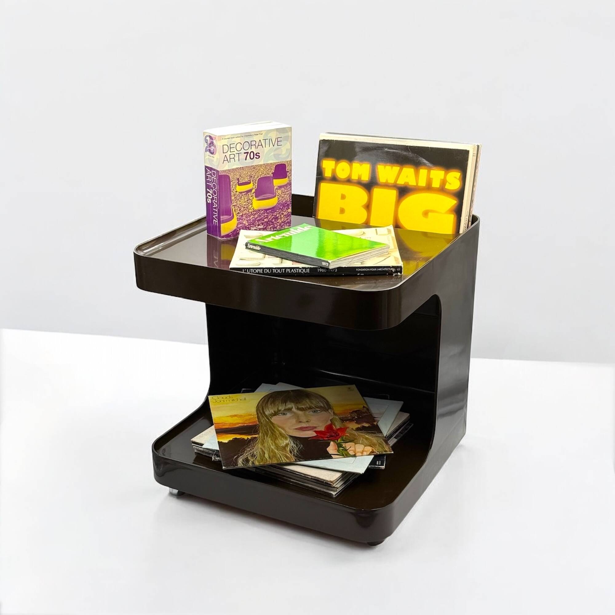 Brown 1970s Space Age Bar Cart Game by Marcello Siard for Longato