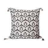 Ottoman cushion cover style ikat white/gray - 50 x 50