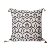 Housse de coussin Ottoman style ikat blanc/gris - 50 x 50