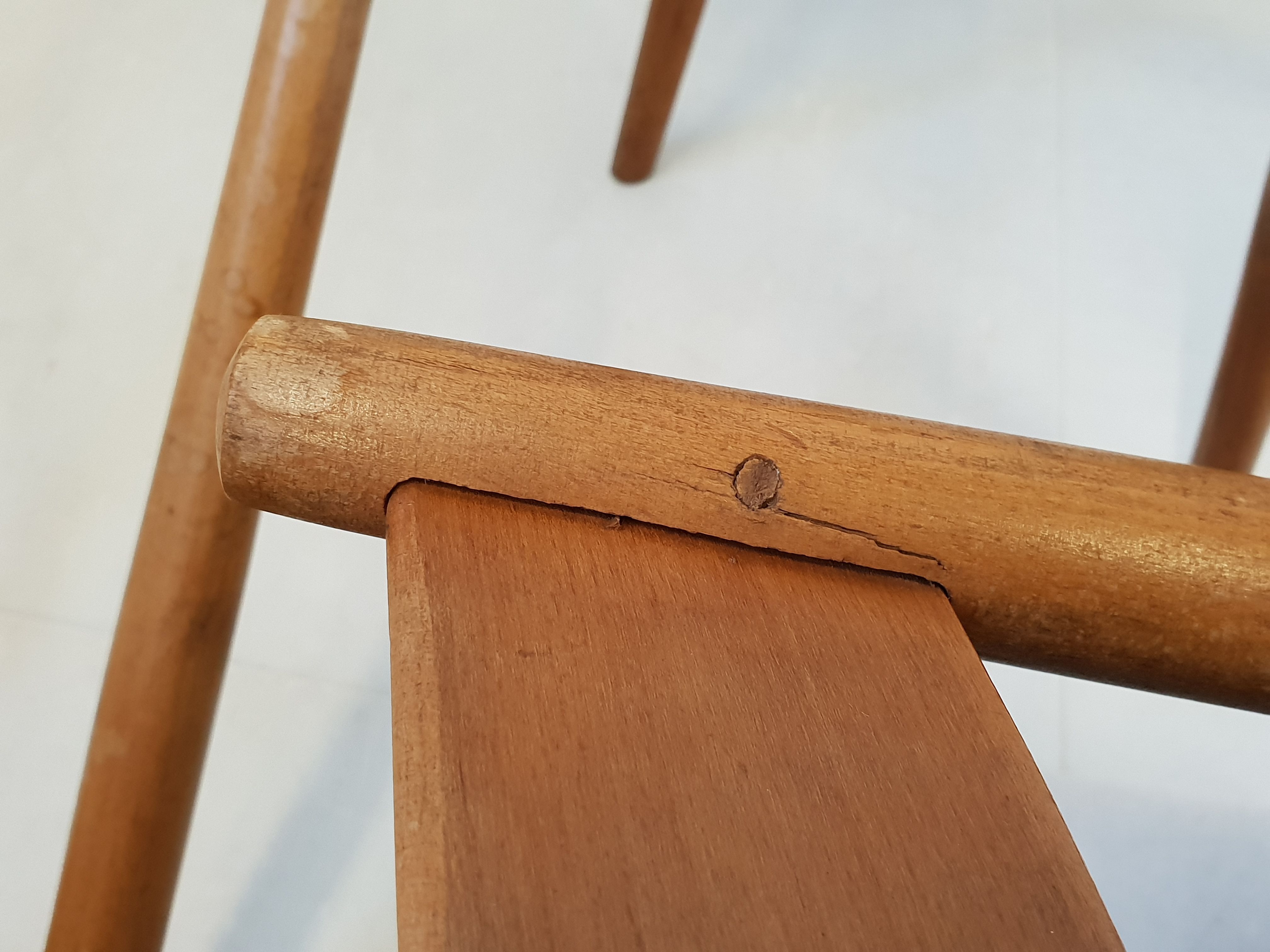 Suite de 3 chaises de Adolf Schneck 1940 vintage