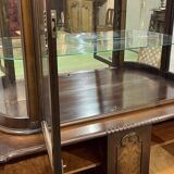 English 2-body mahogany display cabinet from the 70s