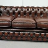 Vintage brown leather chesterfield sofa
