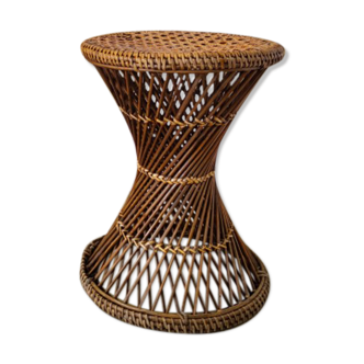 Vintage wicker diabolo stool