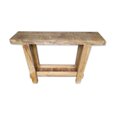 Brutalist console solid wood