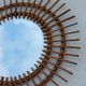 Sun mirror of the 50s in rattan