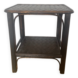 Dark rattan table