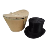 Ancien chapeau haut de forme boite