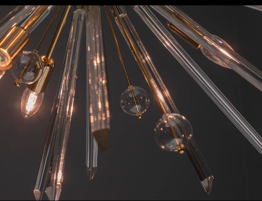 Floor Lamp by René Roubíček, Nový Bor, Glass & Metal, 1960s