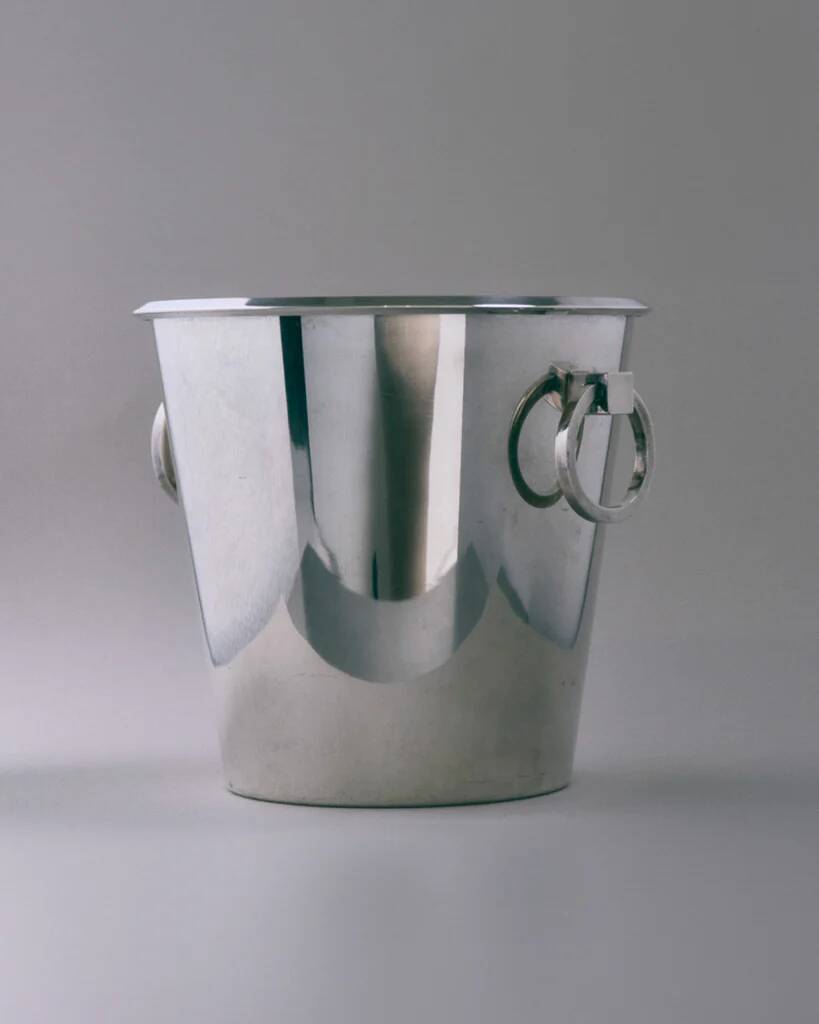 Art Deco silver-plated metal champagne bucket, 1960s