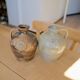 Duo of brown and cream ceramic jugs