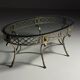 Empire style coffee table metal with glass top