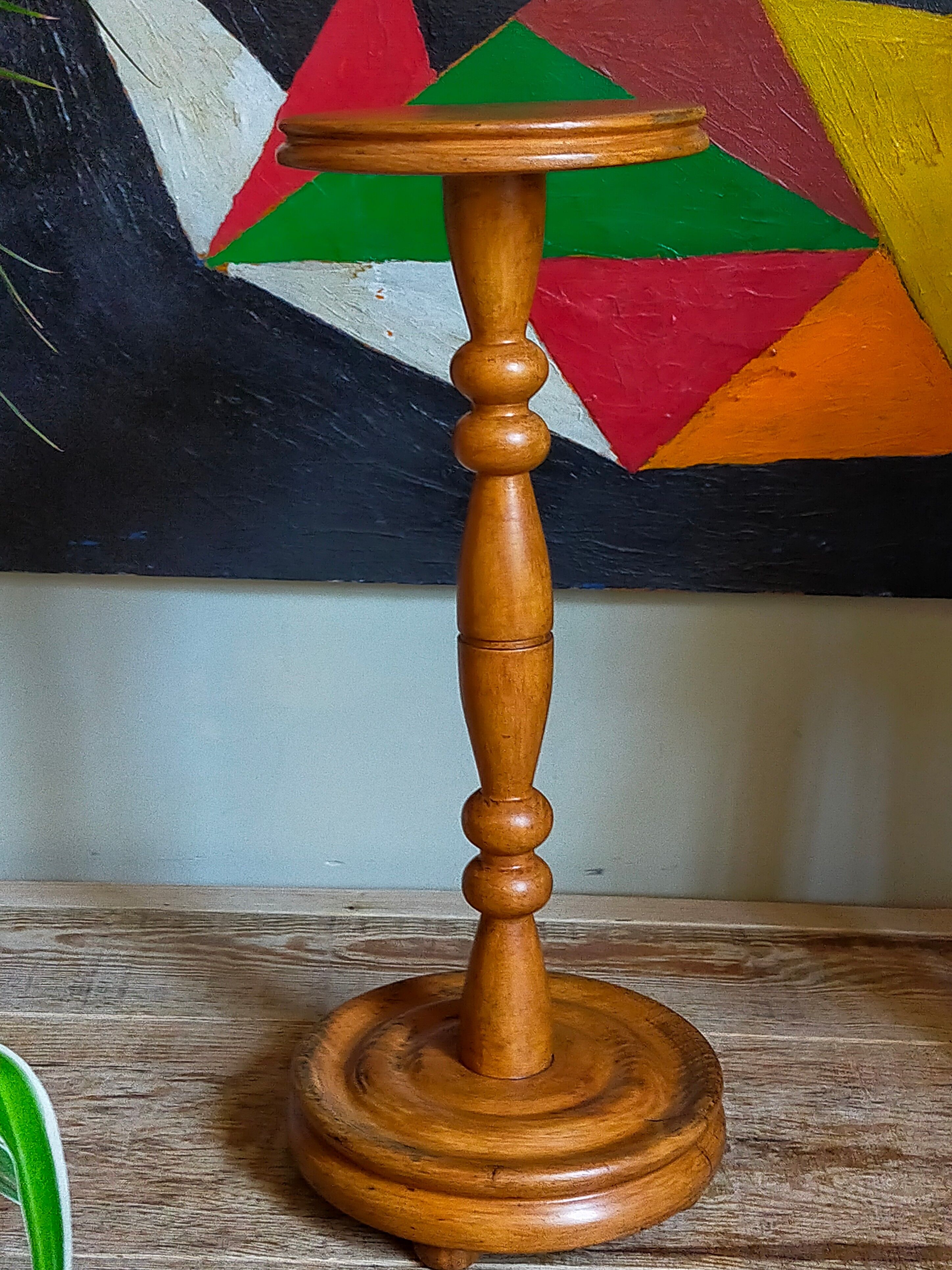 Plant harness in solid wood turned vintage