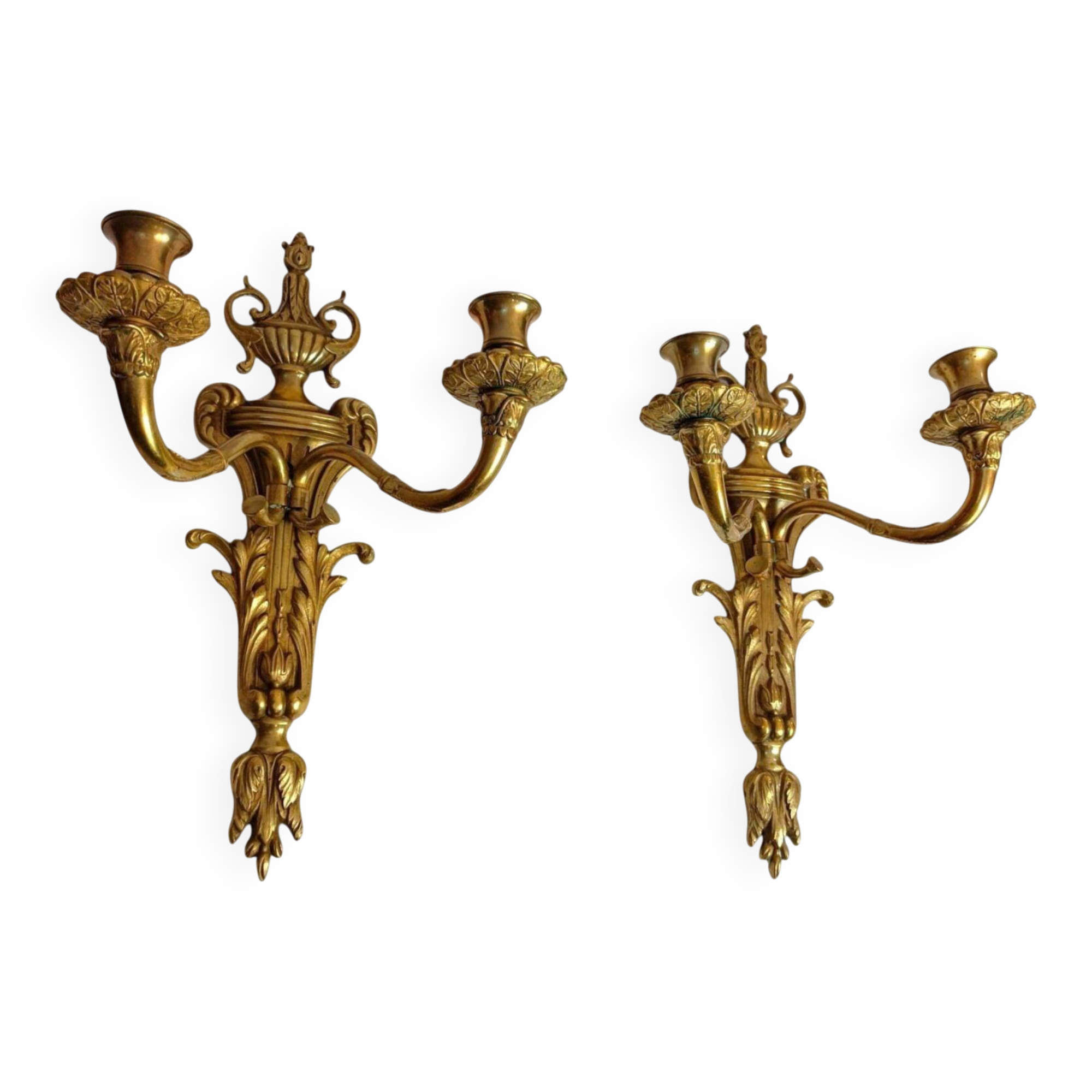 Bronze wall sconces Louis XVI, Belle Époque circa 1880–1910