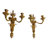 Bronze wall sconces Louis XVI, Belle Époque circa 1880–1910