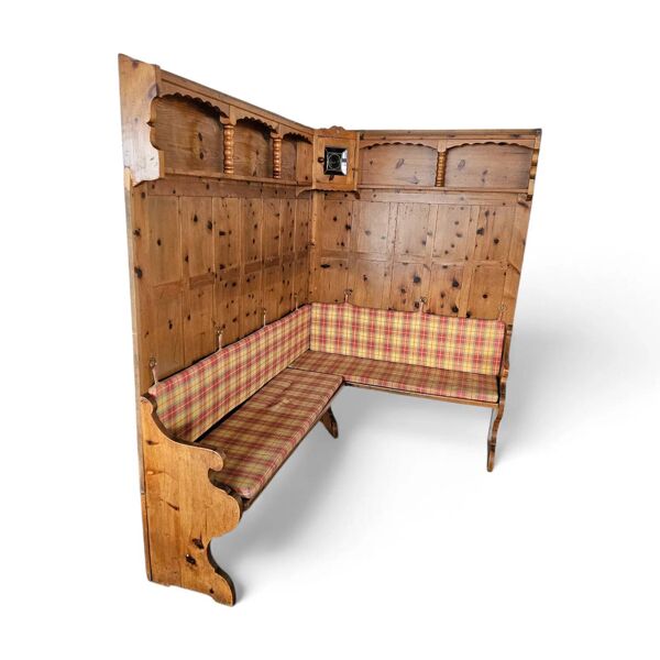 Panneaux d'angle et banc d'angle Tiroler des années 1950