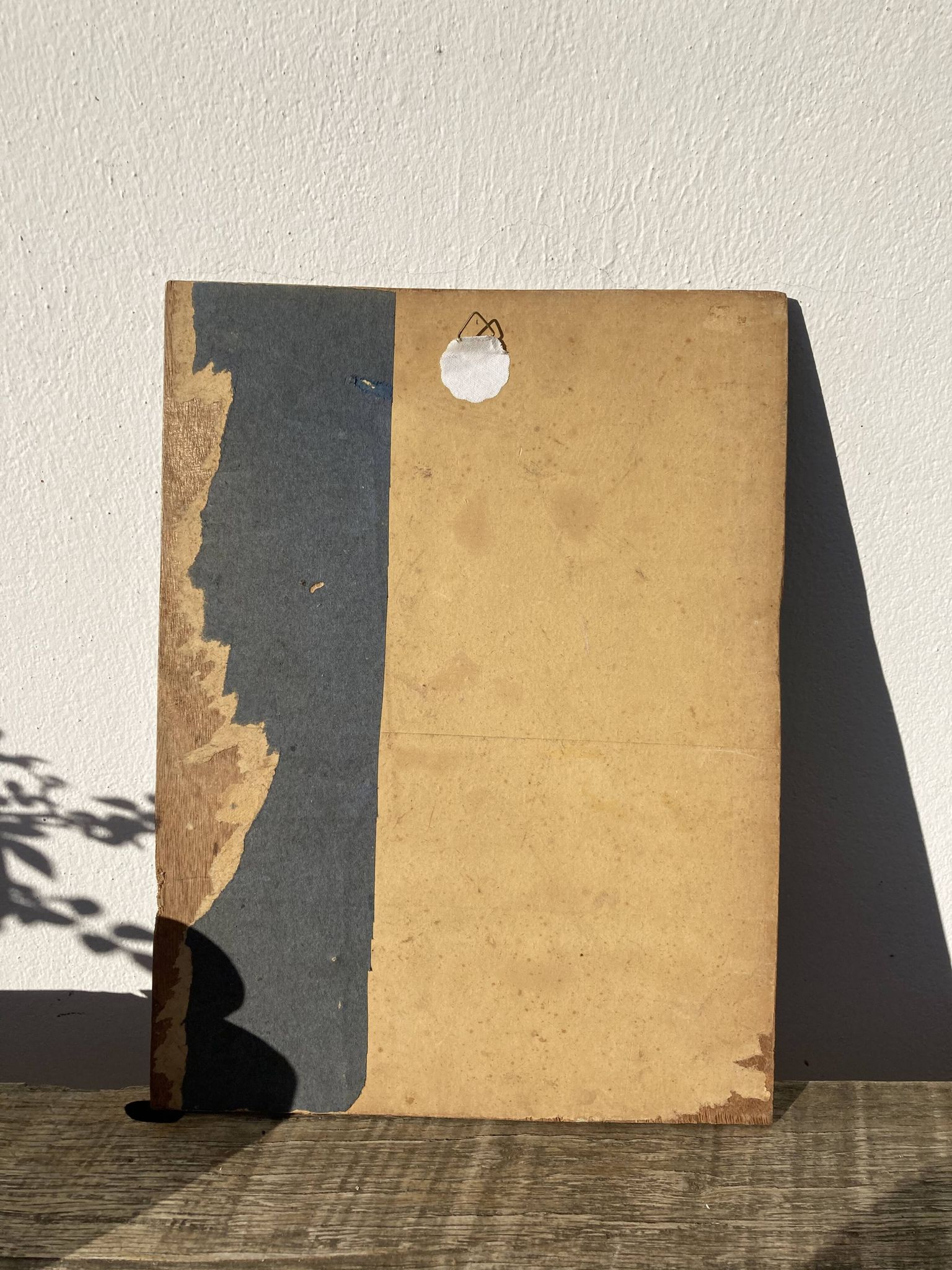 Oil on wood panel, old painting signed representing a tree and a bread oven of the Landes