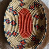Plateau ovale souple vannerie vintage couleurs