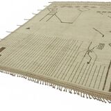 Handwoven Turkish Rustic 277 cm x 370 cm Beige Wool Carpet