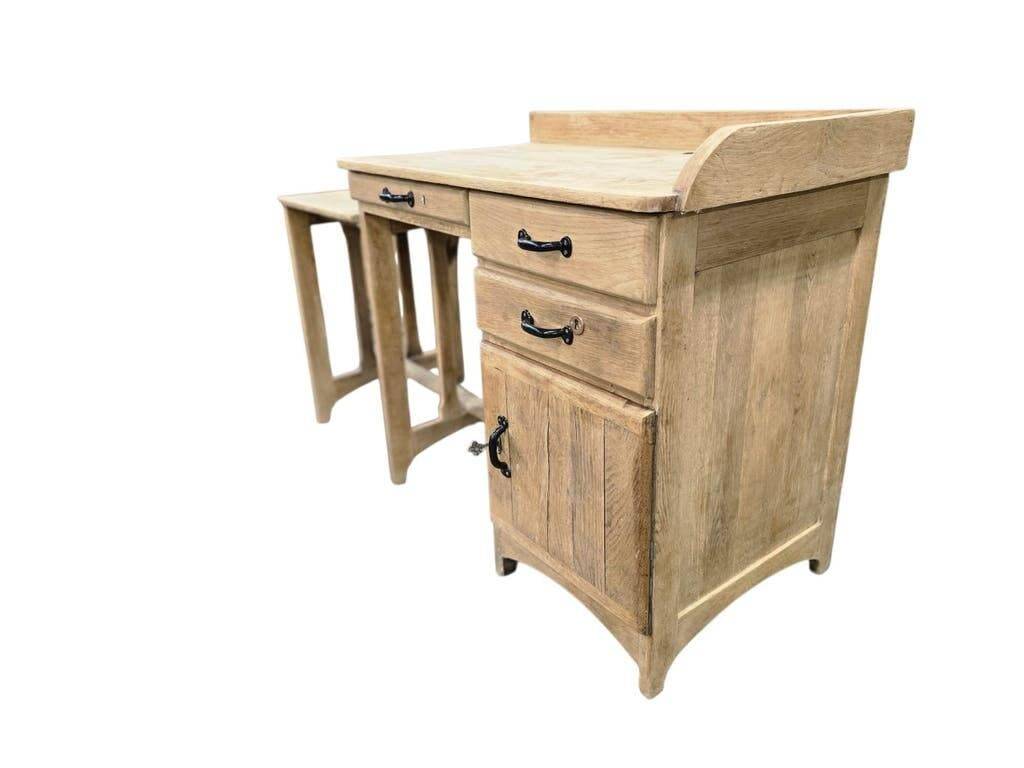 Vintage industrial wooden side table/desk