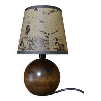 Lampe boule en bois