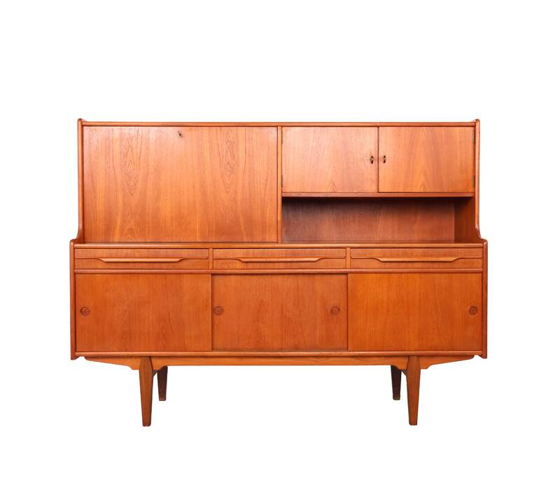 Danish design teak highboard, 1960s